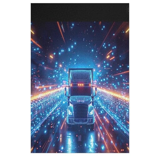 LKW Holzpuzzle 1000 Teile, Knobelspiele Für Erwachsene, Teenager, Puzzles Unmögliche - Kinder Puzzle Zimmer Deko 78×53cm von AASWDDS
