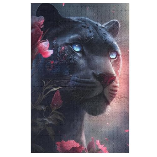 Leopard Holzpuzzle - Puzzle Für Erwachsene, 1000-teilige Puzzles Für Teenager Und Kinder, Herausfordernde Spiele 78×53cm von AASWDDS
