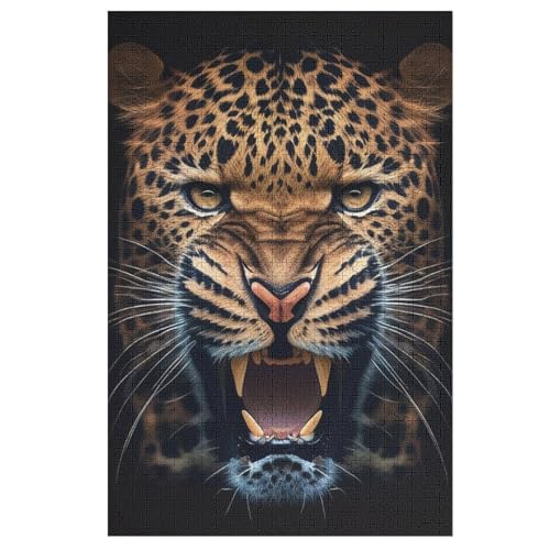 Leopard Puzzle, Puzzles Für Erwachsene Kinder, 1000 Teile Holzpuzzle, Für Jugendliche Herausforderungsspielzeug 78×53cm von AASWDDS