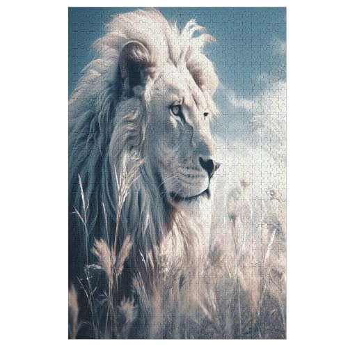 Löwe Holzpuzzle 1000 Teile Klassische Puzzles Erwachsene Kinder Puzzle DIY Kit Holzspielzeug Einzigartiges Geschenk 78×53cm von AASWDDS