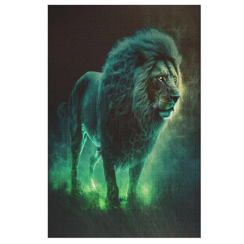 Löwe Holzpuzzle 1000 Teile Klassische Puzzles Erwachsene Kinder Puzzle DIY Kit Holzspielzeug Einzigartiges Geschenk 78×53cm von AASWDDS