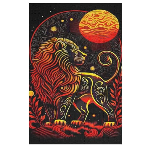 Löwe Puzzle, Puzzles Für Erwachsene Kinder, 1000 Teile Holzpuzzle, Für Jugendliche Herausforderungsspielzeug 78×53cm von AASWDDS
