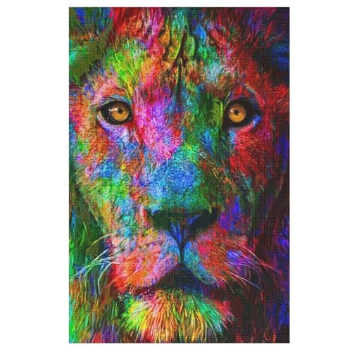 Löwe Puzzle Für Erwachsene,1000-teiliges Puzzles, Für Kinder,Holzpuzzle,Lernspielzeug, 78×53cm von AASWDDS