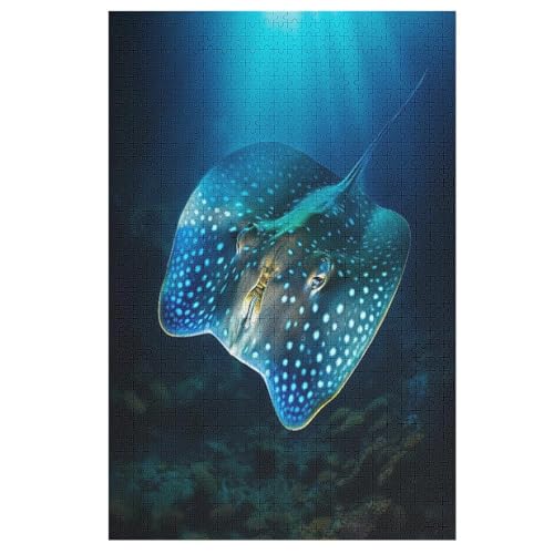 Mantarochen Holzpuzzle 1000 Teile Klassische Puzzles Erwachsene Kinder Puzzle DIY Kit Holzspielzeug Einzigartiges Geschenk 78×53cm von AASWDDS