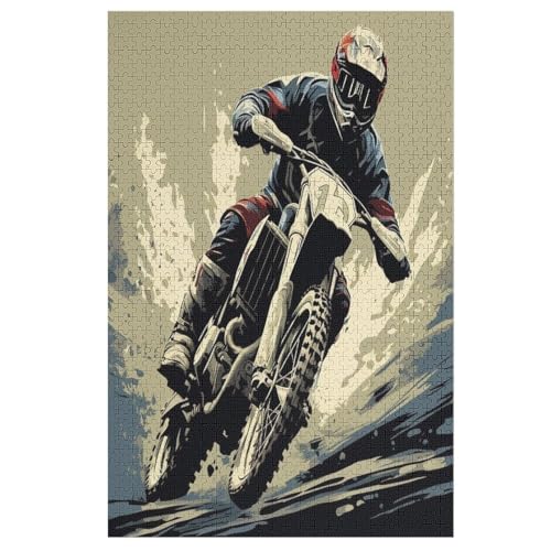 Motocross Holzpuzzle 1000 Teile Klassische Puzzles Erwachsene Kinder Puzzle DIY Kit Holzspielzeug Einzigartiges Geschenk 78×53cm Motocross Holzpuzzle 1000 Teile Klassische Puzzles Erwachsene Kinder Puzzle DIY Kit Holzspielzeug Einzigartiges Geschenk 78×53cm von AASWDDS