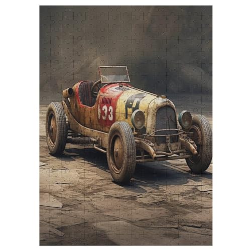 Oldtimer Puzzle 300 Teile, Holzpuzzle Für Erwachsene Kinder, Impossible Puzzles, Geschicklichkeitsspiel Für Die Ganze Familie 42×30cm von AASWDDS