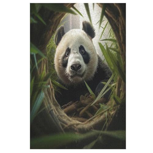 Panda Holzpuzzle 1000 Teile Klassische Puzzles Erwachsene Kinder Puzzle DIY Kit Holzspielzeug Einzigartiges Geschenk 78×53cm von AASWDDS