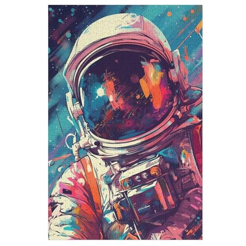 Puzzle Astronaut, 1000 Puzzleteile Für Kinder, Holzpuzzles, Geeignet Für Erwachsene Lernspiel, 78×53cm von AASWDDS