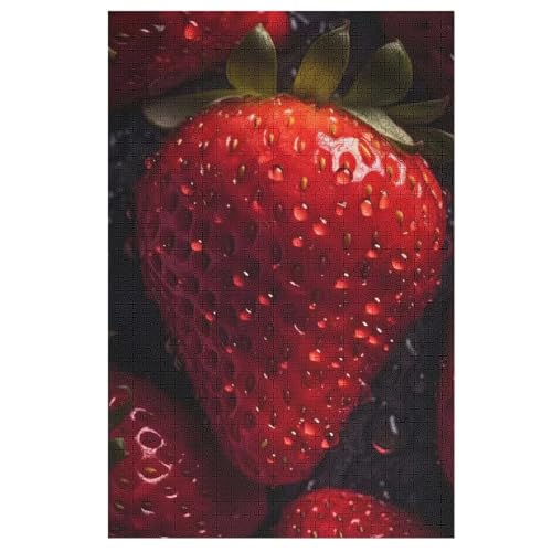 Puzzle Erdbeere, 1000 Puzzleteile Für Kinder, Holzpuzzles, Geeignet Für Erwachsene Lernspiel, 78×53cm von AASWDDS