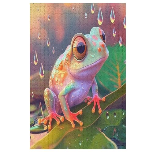 Puzzle Frosch, 1000 Puzzleteile Für Kinder, Holzpuzzles, Geeignet Für Erwachsene Lernspiel, 78×53cm von AASWDDS
