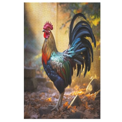 Puzzle Hahn, 1000 Puzzleteile Für Kinder, Holzpuzzles, Geeignet Für Erwachsene Lernspiel, 78×53cm von AASWDDS