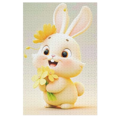Puzzle Kaninchen, 1000 Puzzleteile Für Kinder, Holzpuzzles, Geeignet Für Erwachsene Lernspiel, 78×53cm von AASWDDS