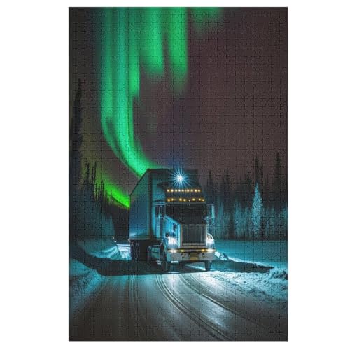 Puzzle LKW, 1000 Puzzleteile Für Kinder, Holzpuzzles, Geeignet Für Erwachsene Lernspiel, 78×53cm von AASWDDS