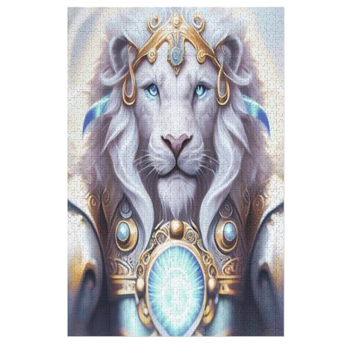 Puzzle Löwe, 1000 Puzzleteile Für Kinder, Holzpuzzles, Geeignet Für Erwachsene Lernspiel, 78×53cm von AASWDDS