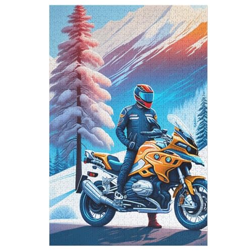 Puzzle Motorrad, 1000 Puzzleteile Für Kinder, Holzpuzzles, Geeignet Für Erwachsene Lernspiel, 78×53cm von AASWDDS