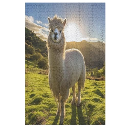 Puzzles Alpaka, 1000 Teile, Puzzle Aus Holz Für Erwachsene Und Kinder Ab 12 Jahren, Lernspielzeug 78×53cm Puzzles Alpaka, 1000 Teile, Puzzle Aus Holz Für Erwachsene Und Kinder Ab 12 Jahren, Lernspielzeug 78×53cm von AASWDDS