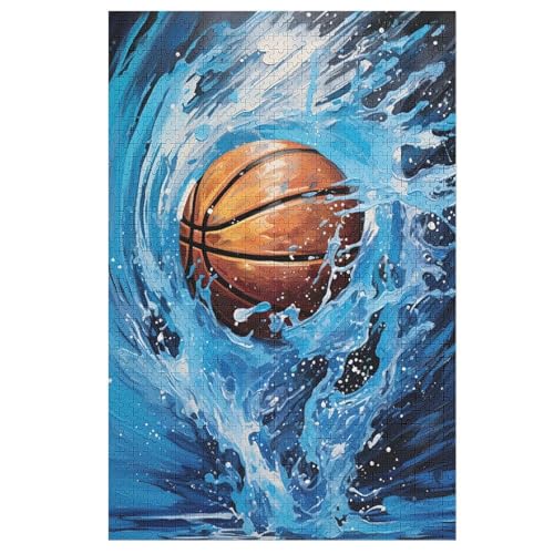 Puzzles Basketball, 1000 Teile, Puzzle Aus Holz Für Erwachsene Und Kinder Ab 12 Jahren, Lernspielzeug 78×53cm von AASWDDS