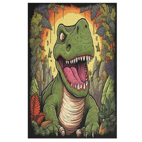 Puzzles Dinosaurier, 1000 Teile, Puzzle Aus Holz Für Erwachsene Und Kinder Ab 12 Jahren, Lernspielzeug 78×53cm von AASWDDS