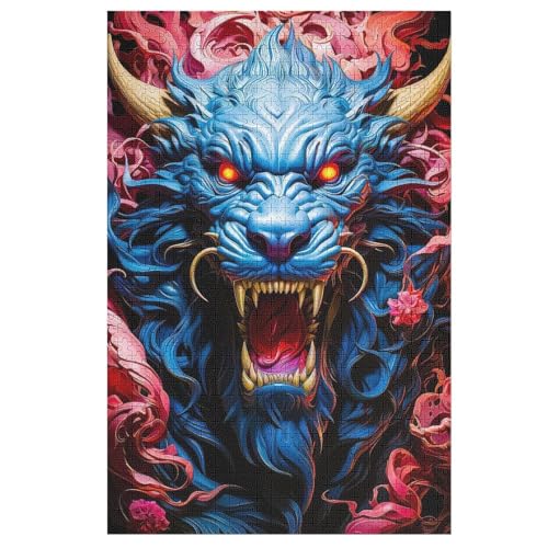 Puzzles Drache, 1000 Teile, Puzzle Aus Holz Für Erwachsene Und Kinder Ab 12 Jahren, Lernspielzeug 78×53cm von AASWDDS