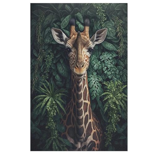 Puzzles Für Erwachsene, Giraffe Puzzle, 1000 Teile, Kreatives, Geistiges Spielzeug, Kinder, Montagespiele 78×53cm von AASWDDS
