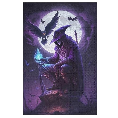 Puzzles Für Erwachsene, Krähe Puzzle, 1000 Teile, Kreatives, Geistiges Spielzeug, Kinder, Montagespiele 78×53cm von AASWDDS