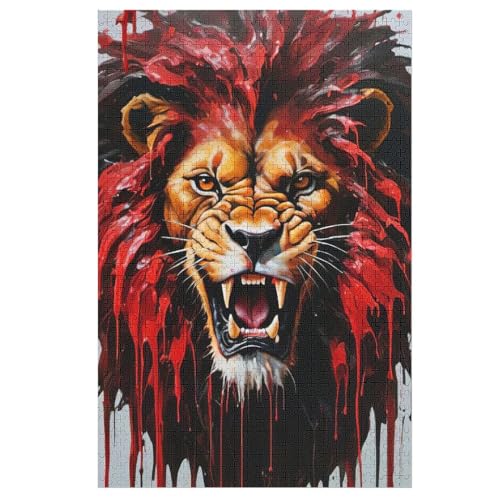 Puzzles Für Erwachsene, Löwe Puzzle, 1000 Teile, Kreatives, Geistiges Spielzeug, Kinder, Montagespiele 78×53cm von AASWDDS