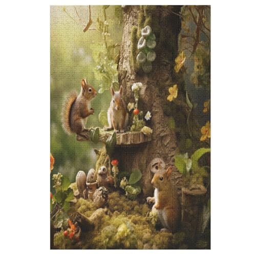 Puzzles Für Erwachsene Eichhörnchen,1000-teilige Puzzle Für Kinder Ab 12 Jahren, Holzpuzzles Für Die Heimdekoration, 78×53cm Puzzles Für Erwachsene Eichhörnchen,1000-teilige Puzzle Für Kinder Ab 12 Jahren, Holzpuzzles Für Die Heimdekoration, 78×53cm von AASWDDS
