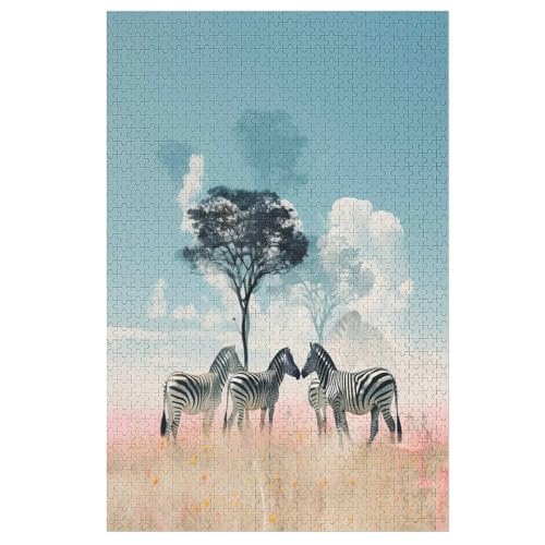 Puzzles Für Erwachsene Zebra,1000-teilige Puzzle Für Kinder Ab 12 Jahren, Holzpuzzles Für Die Heimdekoration, 78×53cm von AASWDDS