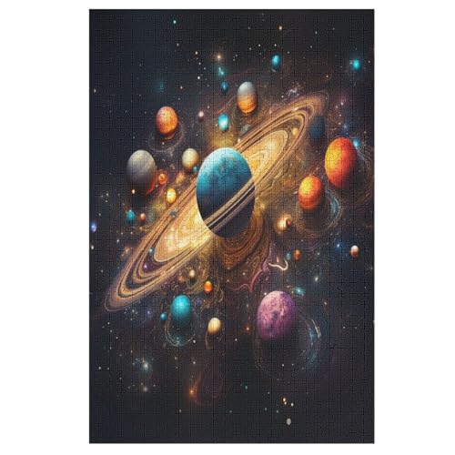 Puzzles Für Erwachsene farbenfrohes Universum,1000-teilige Puzzle Für Kinder Ab 12 Jahren, Holzpuzzles Für Die Heimdekoration, 78×53cm von AASWDDS