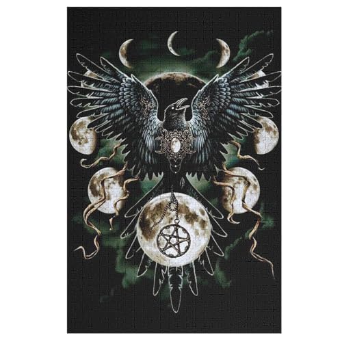 Puzzles Krähe, 1000 Teile, Puzzle Aus Holz Für Erwachsene Und Kinder Ab 12 Jahren, Lernspielzeug 78×53cm von AASWDDS