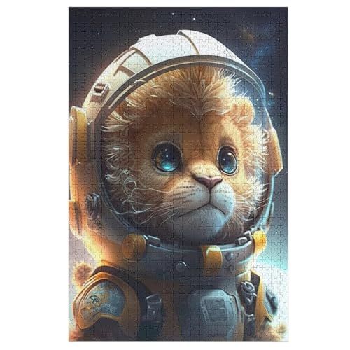 Puzzles Löwe, 1000 Teile, Puzzle Aus Holz Für Erwachsene Und Kinder Ab 12 Jahren, Lernspielzeug 78×53cm von AASWDDS