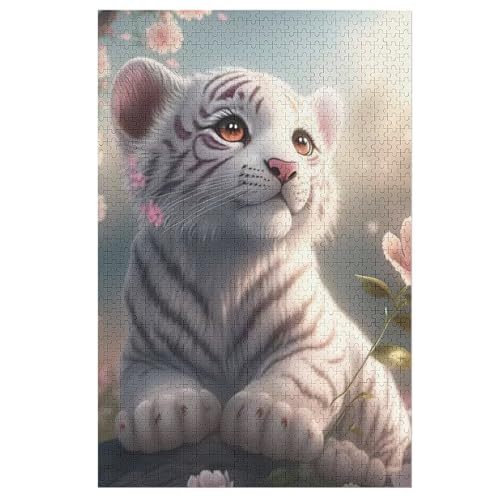 Puzzles Tiger, 1000 Teile, Puzzle Aus Holz Für Erwachsene Und Kinder Ab 12 Jahren, Lernspielzeug 78×53cm Puzzles Tiger, 1000 Teile, Puzzle Aus Holz Für Erwachsene Und Kinder Ab 12 Jahren, Lernspielzeug 78×53cm von AASWDDS