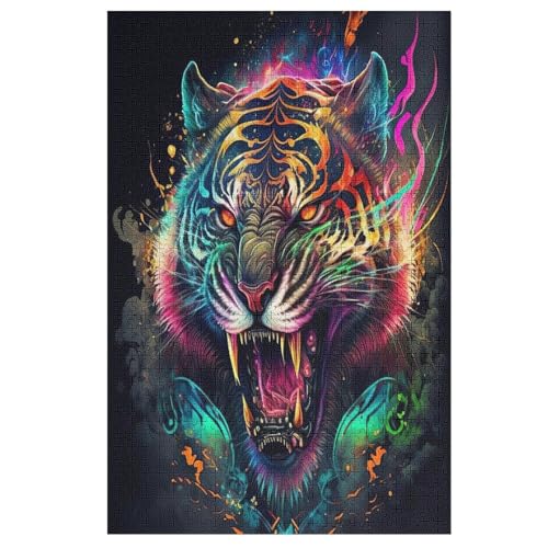 Puzzles Tiger, 1000 Teile, Puzzle Aus Holz Für Erwachsene Und Kinder Ab 12 Jahren, Lernspielzeug 78×53cm Puzzles Tiger, 1000 Teile, Puzzle Aus Holz Für Erwachsene Und Kinder Ab 12 Jahren, Lernspielzeug 78×53cm von AASWDDS