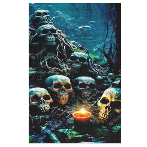 Puzzles Totenkopf, 1000 Teile, Puzzle Aus Holz Für Erwachsene Und Kinder Ab 12 Jahren, Lernspielzeug 78×53cm Puzzles Totenkopf, 1000 Teile, Puzzle Aus Holz Für Erwachsene Und Kinder Ab 12 Jahren, Lernspielzeug 78×53cm von AASWDDS