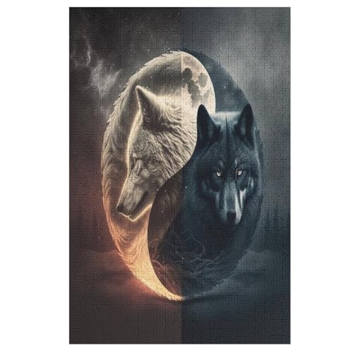 Puzzles Wolf, 1000 Teile, Puzzle Aus Holz Für Erwachsene Und Kinder Ab 12 Jahren, Lernspielzeug 78×53cm Puzzles Wolf, 1000 Teile, Puzzle Aus Holz Für Erwachsene Und Kinder Ab 12 Jahren, Lernspielzeug 78×53cm von AASWDDS