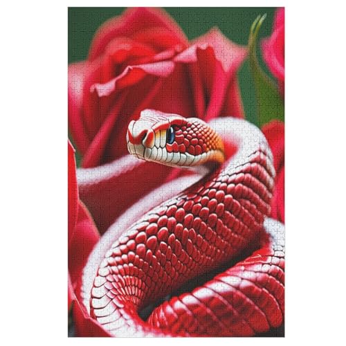 Red Schlange 1000 Teile Puzzles Für Erwachsene, Impossible Puzzle, Geschicklichkeitsspiel Für Die Ganze Familie, Kinder Holzpuzzle 78×53cm Red Schlange 1000 Teile Puzzles Für Erwachsene, Impossible Puzzle, Geschicklichkeitsspiel Für Die Ganze Familie, Kinder Holzpuzzle 78×53cm von AASWDDS