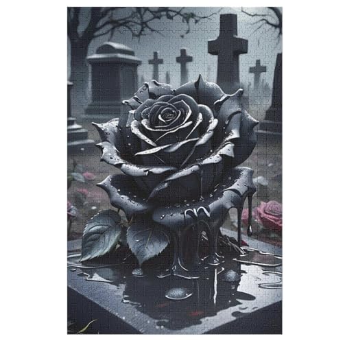 Rose Puzzles 1000 Teile Erwachsener Kniffel Spaß Für Die Ganze Familie, Holzpuzzle Kinder Erwachsene, Impossible Puzzle Schwer 78×53cm von AASWDDS