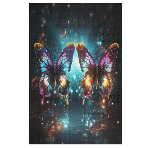 Schmetterling -Puzzle, 1000 Teile,Holzpuzzle Für Erwachsene Kinder, Lustiges Spielzeug, Denkspiel, Bildungsspiel, 78×53cm von AASWDDS