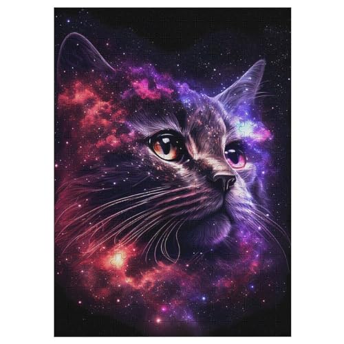 Star Katze 300 Teile Premium-Puzzles Für Erwachsene Kinder- Holzpuzzles Spaß Und Lernspiele - Perfekte Puzzle-Geschenke 42×30cm von AASWDDS