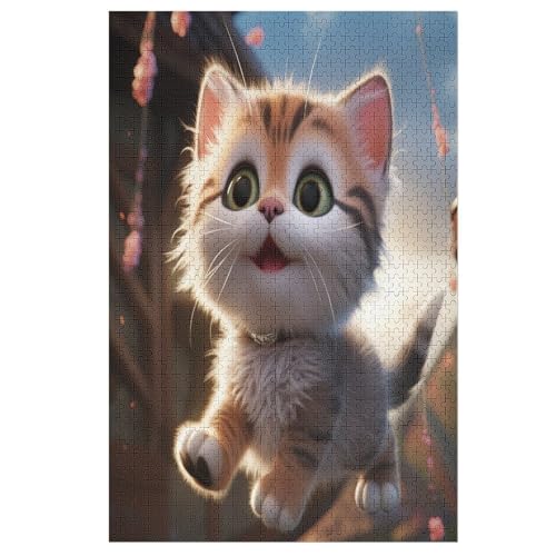 Süße Katze 1000 Teile Puzzles Für Erwachsene, Impossible Puzzle, Geschicklichkeitsspiel Für Die Ganze Familie, Kinder Holzpuzzle 78×53cm Süße Katze 1000 Teile Puzzles Für Erwachsene, Impossible Puzzle, Geschicklichkeitsspiel Für Die Ganze Familie, Kinder Holzpuzzle 78×53cm von AASWDDS