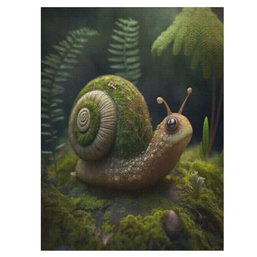 Süße Schnecke Holzpuzzle 500 Teile Klassische Puzzles Erwachsene Kinder Puzzle DIY Kit Holzspielzeug Einzigartiges Geschenk 55×41cm von AASWDDS