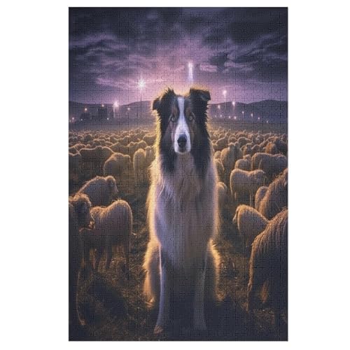 Süßer Hund Puzzles 1000 Teile Erwachsener Kniffel Spaß Für Die Ganze Familie, Holzpuzzle Kinder Erwachsene, Impossible Puzzle Schwer 78×53cm von AASWDDS