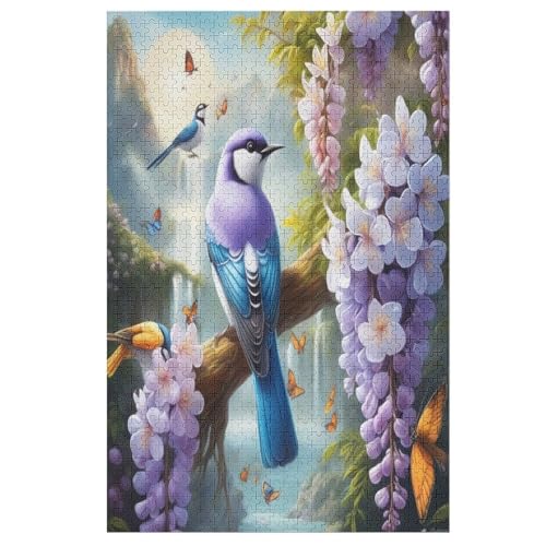 Süßer Vogel Puzzle 1000 Teile, Holzpuzzle Für Erwachsene Kinder, Impossible Puzzles, Geschicklichkeitsspiel Für Die Ganze Familie 78×53cm von AASWDDS