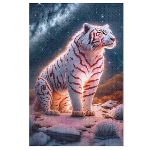 Tiger Puzzle 1000 Teile, Holzpuzzle Herausforderndes Geschicklichkeitsspiel Für Die Ganze Familie, Kinder Erwachsenenpuzzle Ab 12 Jahren 78×53cm von AASWDDS