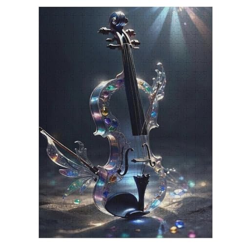 Violine Puzzles 500 Teile Erwachsener Kniffel Spaß Für Die Ganze Familie, Holzpuzzle Kinder Erwachsene, Impossible Puzzle Schwer 55×41cm von AASWDDS