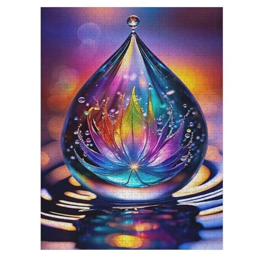 Wassertropfen Holzpuzzle 500 Teile, Knobelspiele Für Erwachsene, Teenager, Puzzles Unmögliche - Kinder Puzzle Zimmer Deko 55×41cm von AASWDDS