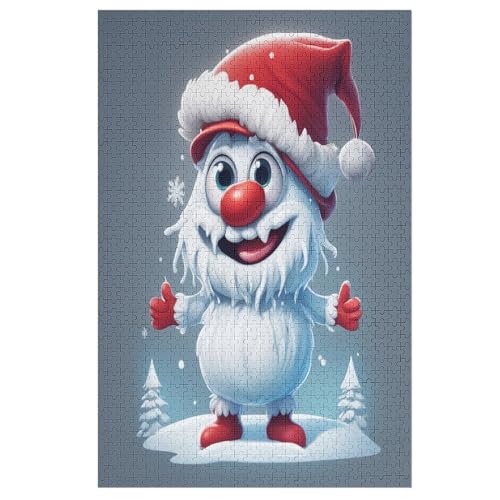 WeihnachtBullee -Puzzle, 1000 Teile,Holzpuzzle Für Erwachsene Kinder, Lustiges Spielzeug, Denkspiel, Bildungsspiel, 78×53cm von AASWDDS