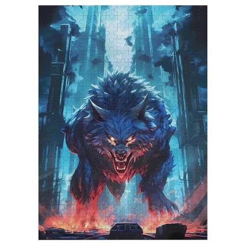 Wolf 300 Teile Puzzles Für Erwachsene Holzpuzzle Familienpuzzlespiel Stressabbau-Puzzle Für Kinder Ab 12 Jahren 42×30cm von AASWDDS
