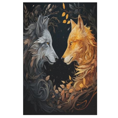 Wolf Holzpuzzle 1000 Teile Klassische Puzzles Erwachsene Kinder Puzzle DIY Kit Holzspielzeug Einzigartiges Geschenk 78×53cm Wolf Holzpuzzle 1000 Teile Klassische Puzzles Erwachsene Kinder Puzzle DIY Kit Holzspielzeug Einzigartiges Geschenk 78×53cm von AASWDDS
