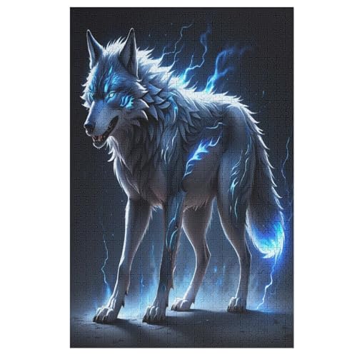 Wolf Puzzles 1000 Teile Erwachsener Kniffel Spaß Für Die Ganze Familie, Holzpuzzle Kinder Erwachsene, Impossible Puzzle Schwer 78×53cm von AASWDDS